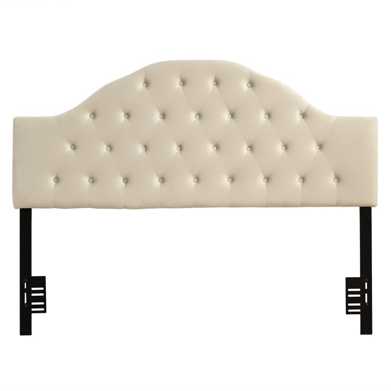 White  Iron Frame Curved Buckle Decoration European Style Soft Bag Queen Headboard