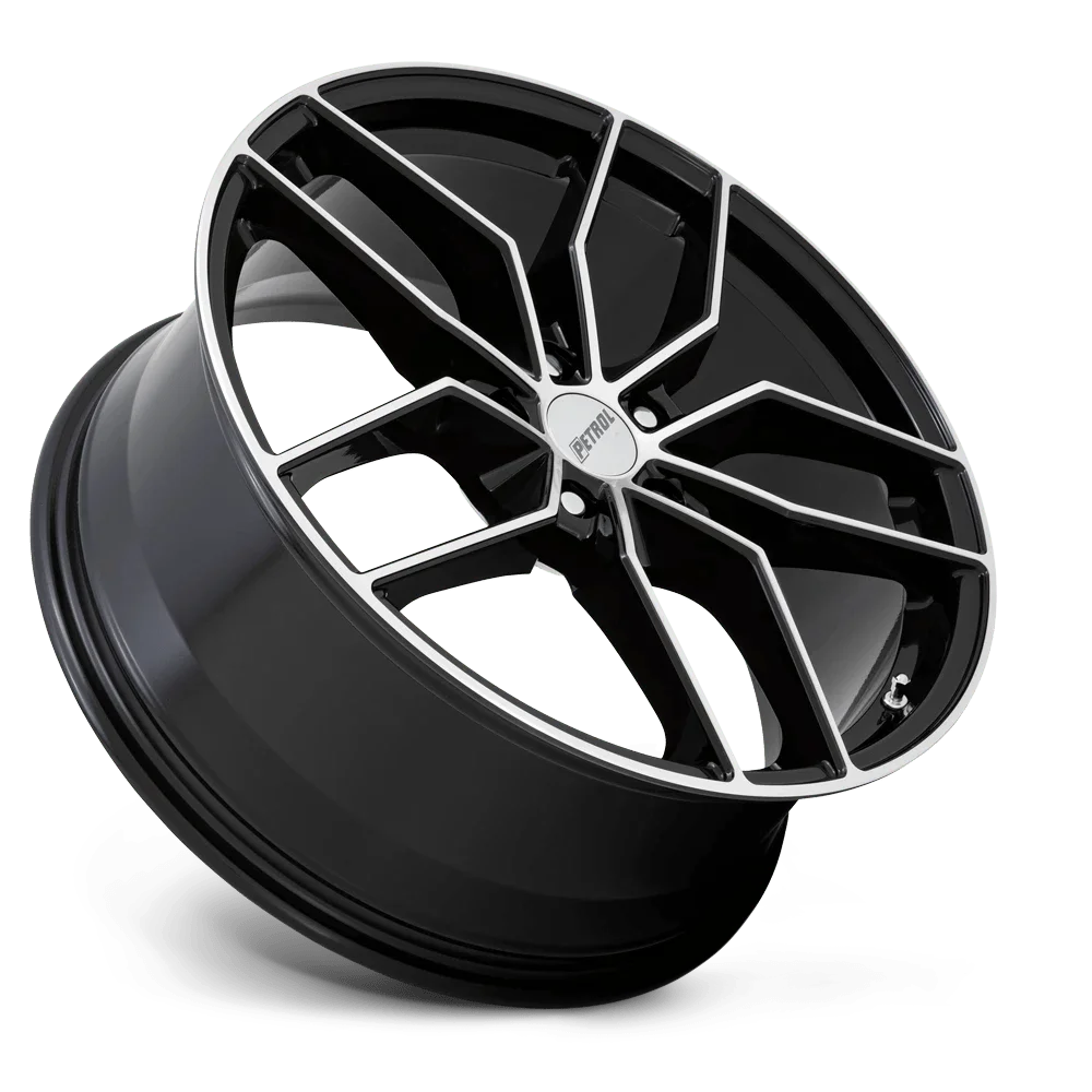 Petrol P5C 18X8 5X108 40Et 72.1Cb Gloss Black W/ Machined Face Wheel