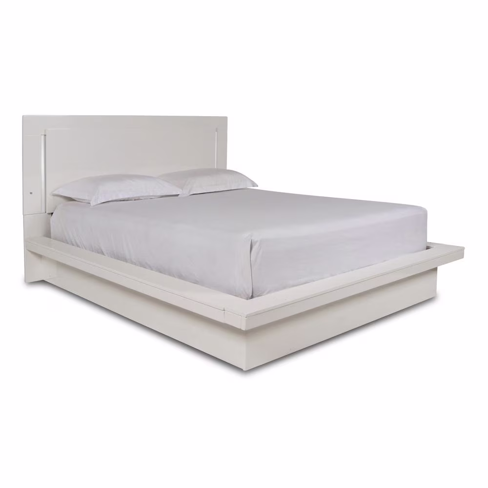 New Classic Furniture Sapphire Contemporary Solid Wood 6/6 Ek Bed in White