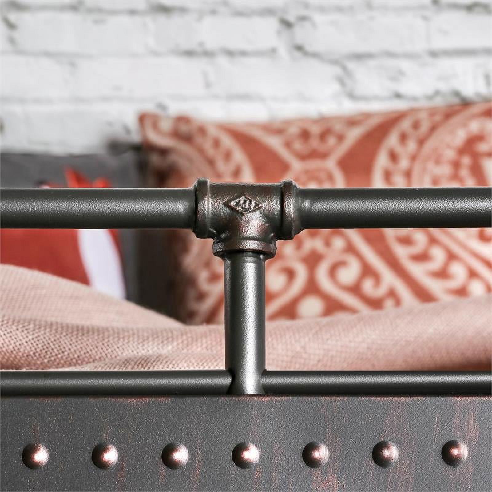 Bowery Hill Modern Metal Twin over Twin Bunk Bed in Antique Black