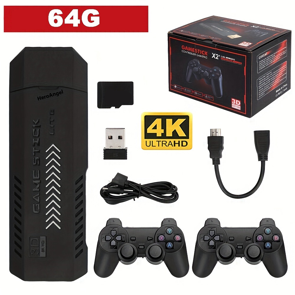 X2PLUS 3d Retro Video Game Console 2.4g Wireless Controller HD 4.3 System, TV Two-player Battle, Pps/psPSP/PS1/N64/NDS/NES/MAIN/FC/SFC Adult Children's Game Console, Game Console Gift