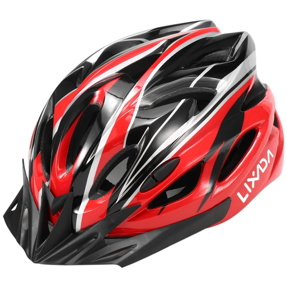 Lixada Lightweight Bicycle Helmet with Visor In-mold Mountain Road Bike Cycling Helmet Outdoor Sport Protective Helmet for Men and Women