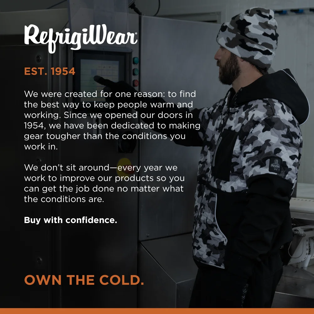 RefrigiWear Camo Diamond Quilted Insulated Softshell Hooded Jacket (Medium)