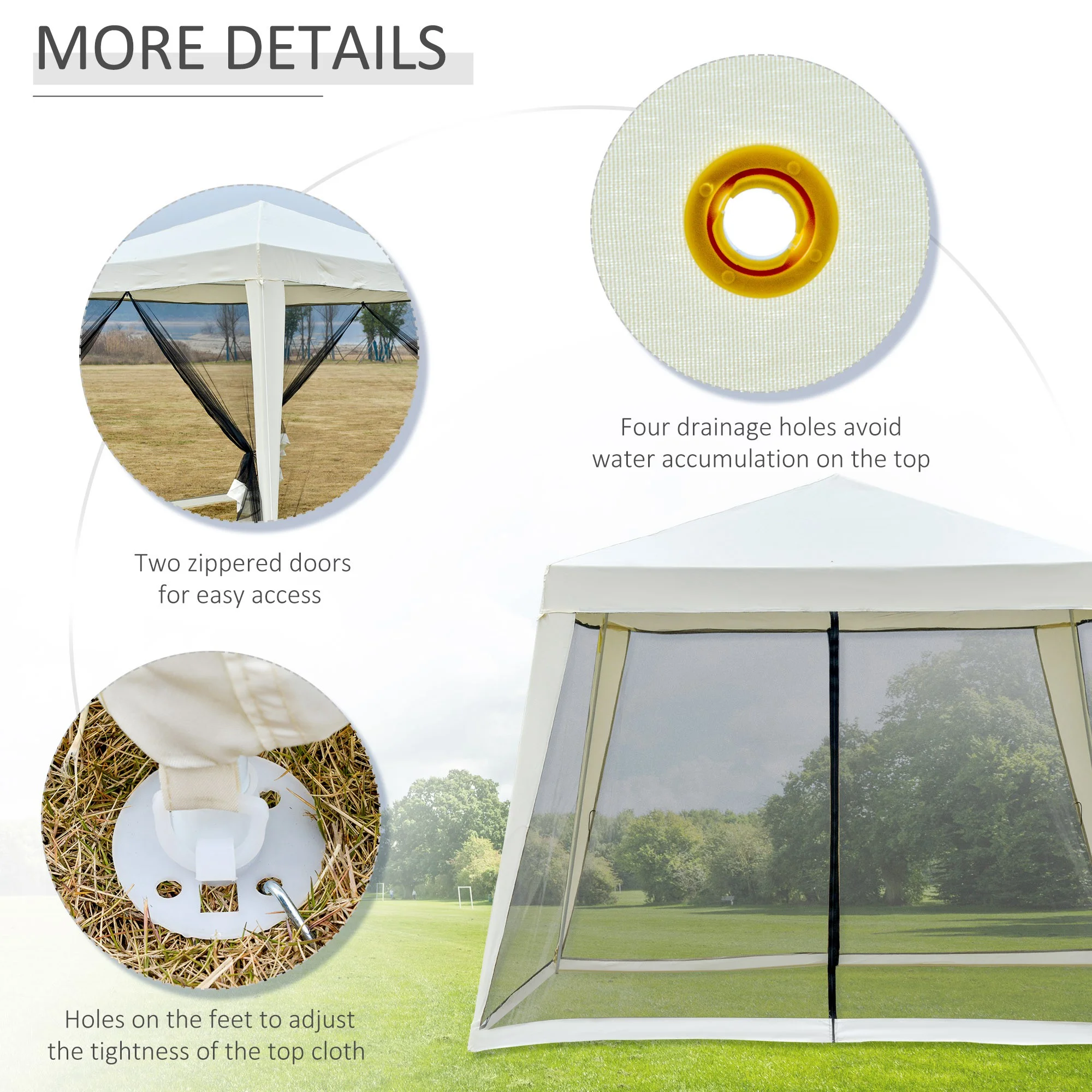 10' x 10' Folding Slant Leg Screened Sun Shelter Canopy Tent with Mesh Sidewalls