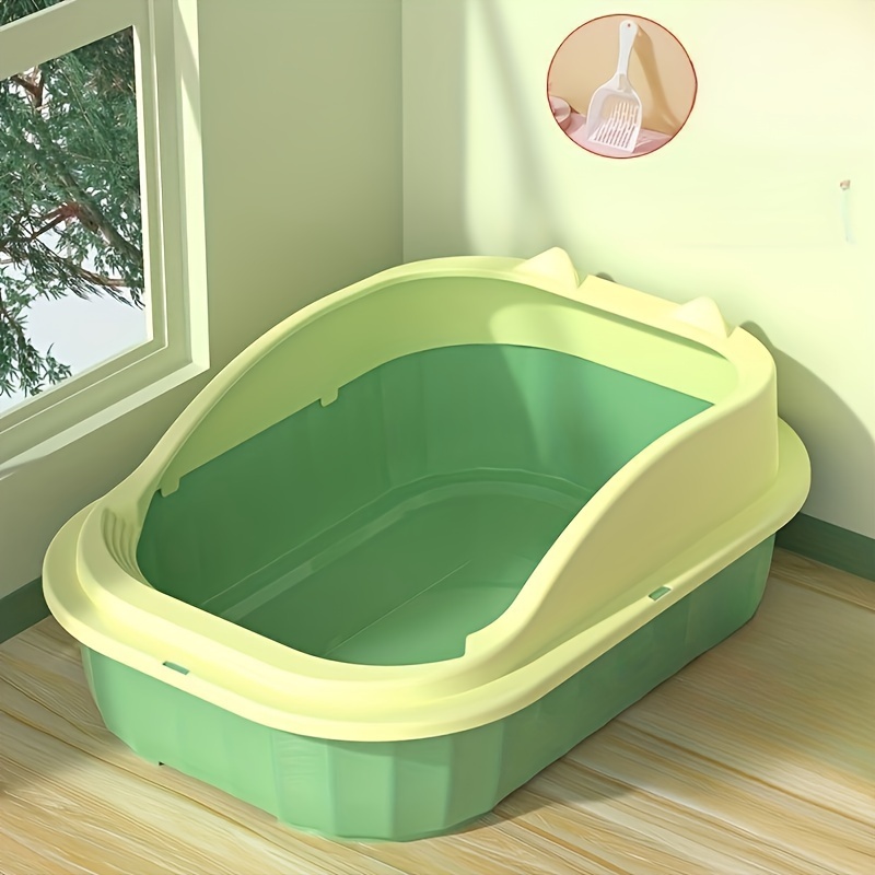 Large Semi-Enclosed Cat Litter Box - Anti-Splash and Easy to Clean