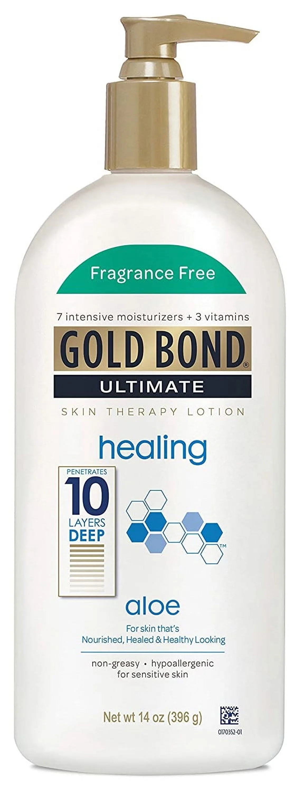 Gold Bond Ultimate Healing Skin Therapy Lotion for Dry Skin, Aloe, 14 Ounce Pump
