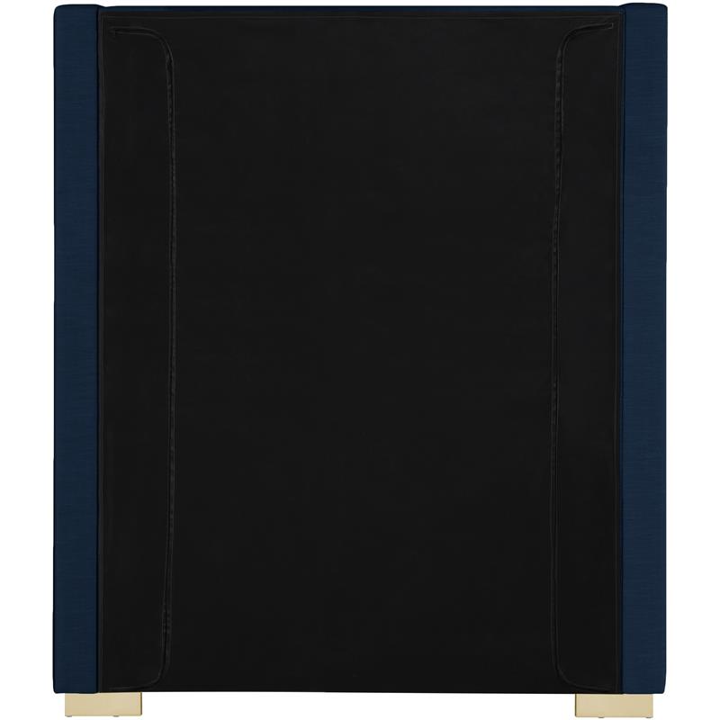 Meridian Furniture Royce Navy Linen Textured Fabric Twin Bed