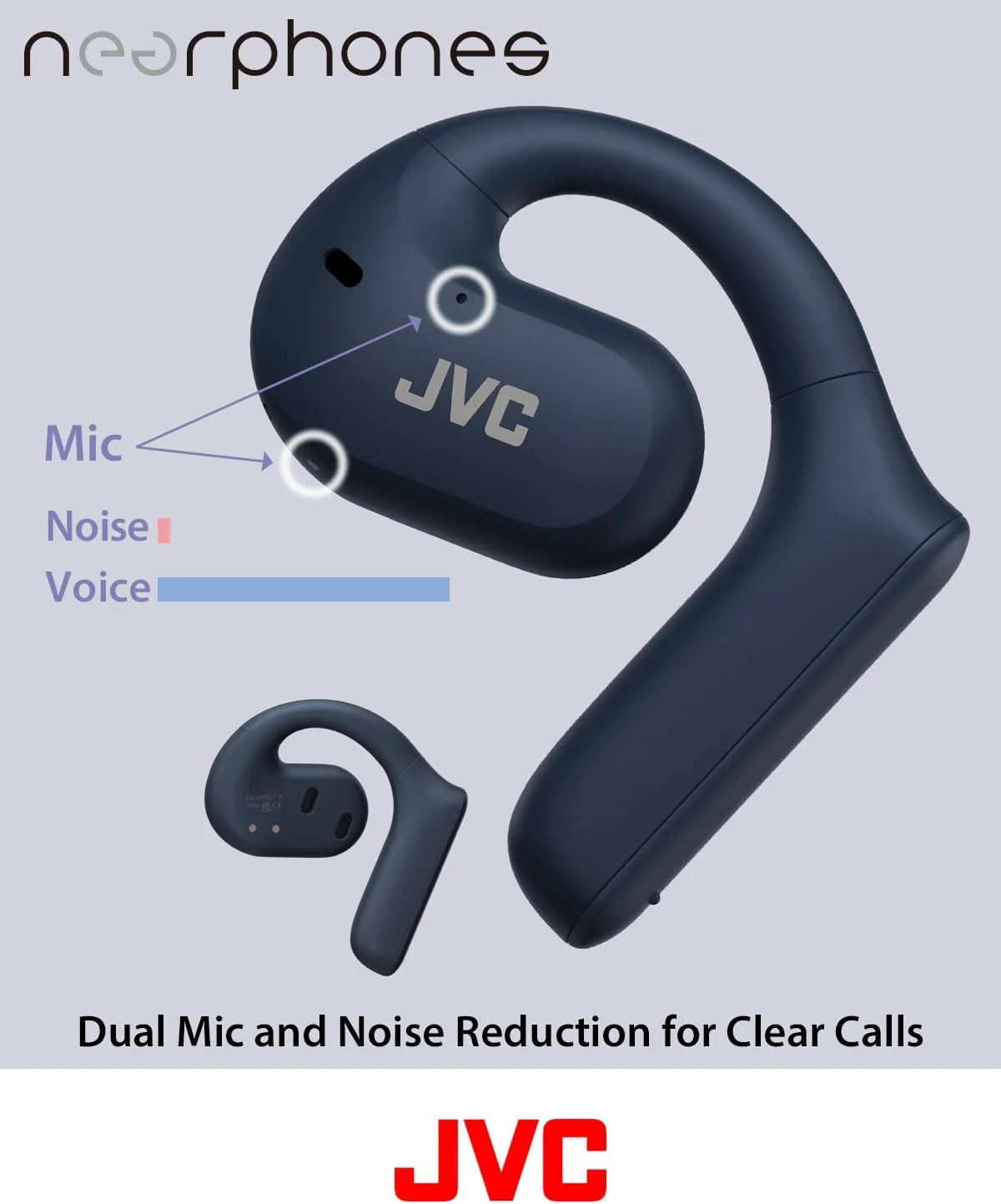 Open Box JVC Nearphones Open Ear True Wireless Headphones - BLUE