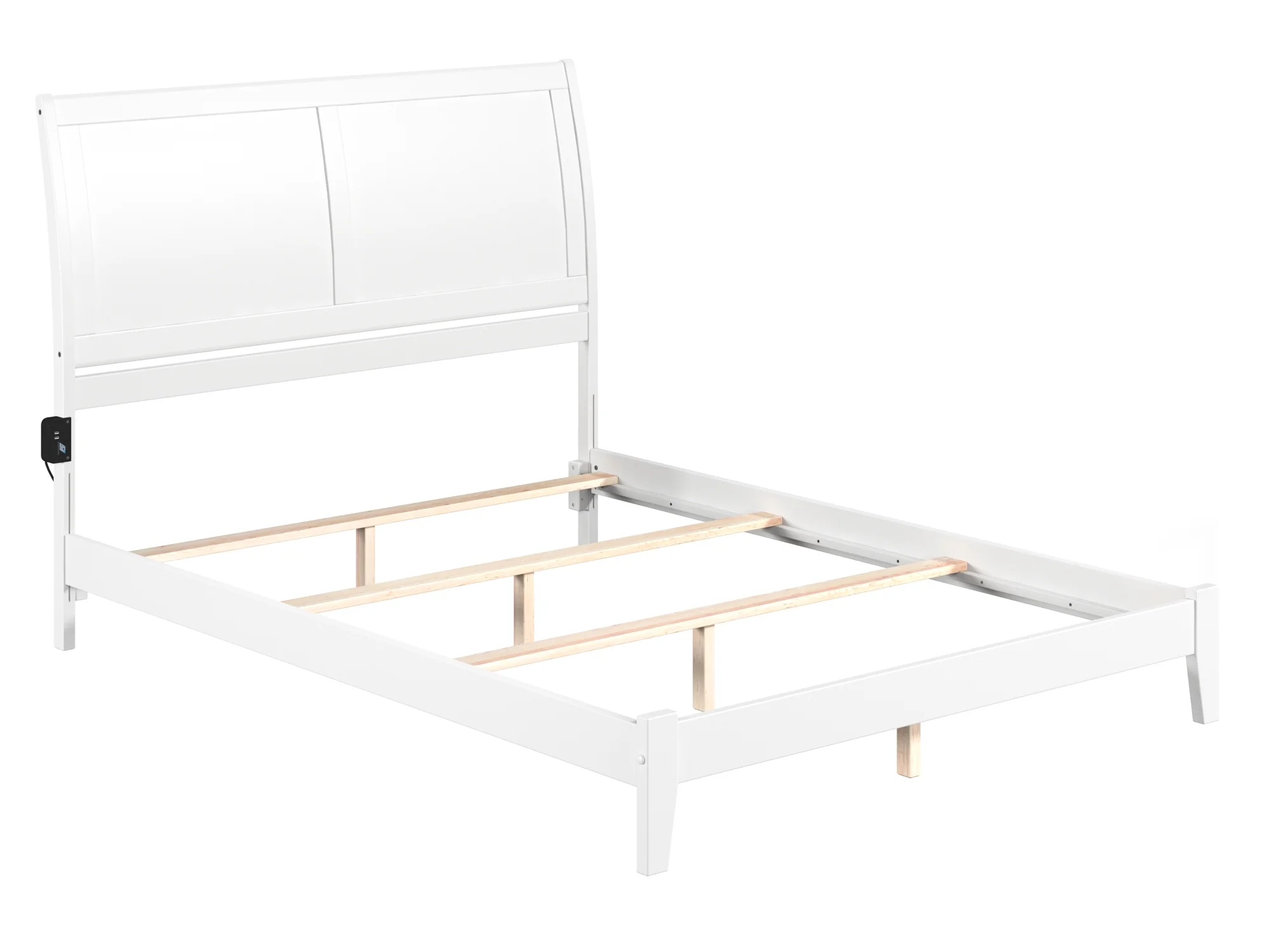 AFI Portland Queen Wood Traditional Bed Frame with Sleigh Headboard, White