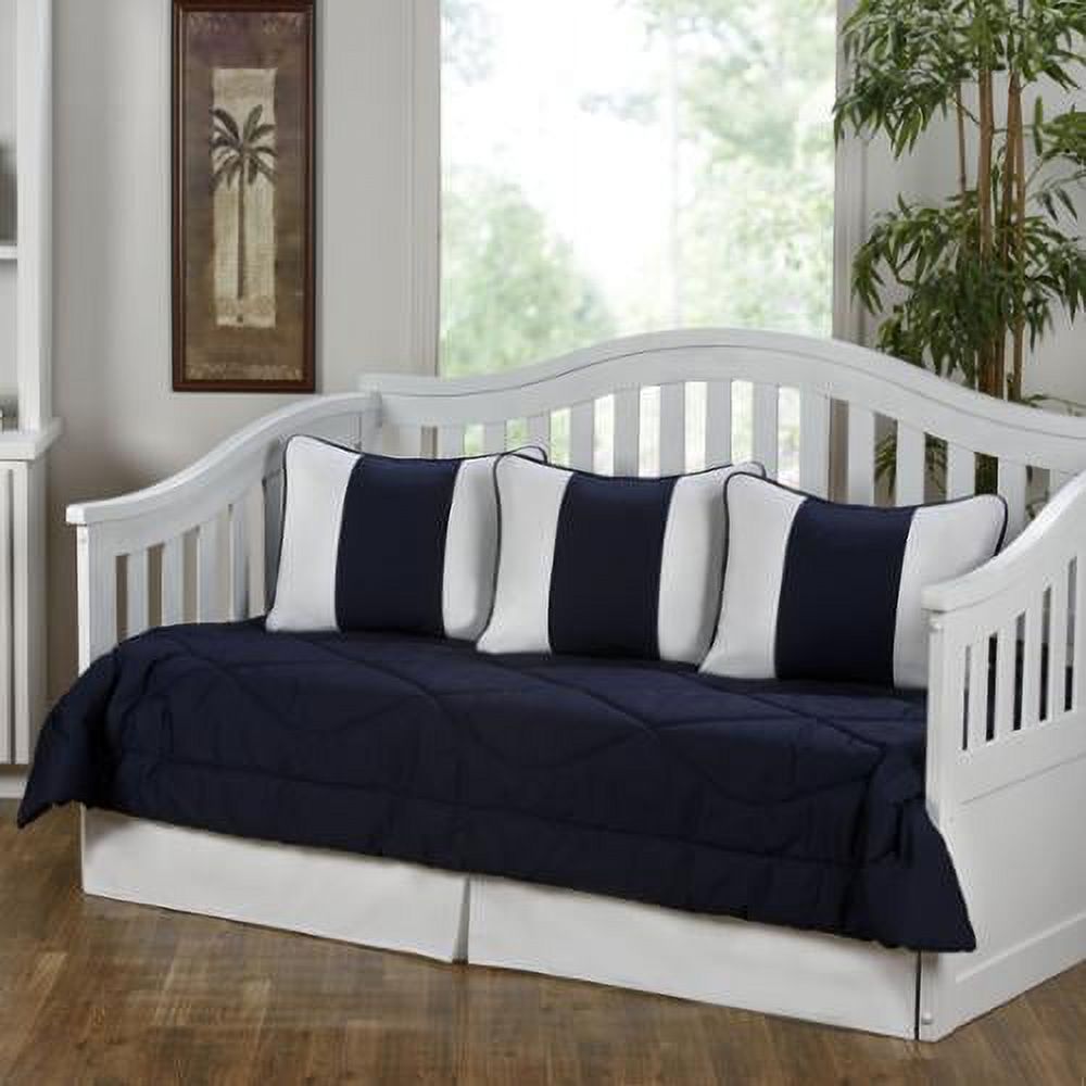 victor mill Cabana Navy Blue and White 5-Piece  Daybed Set