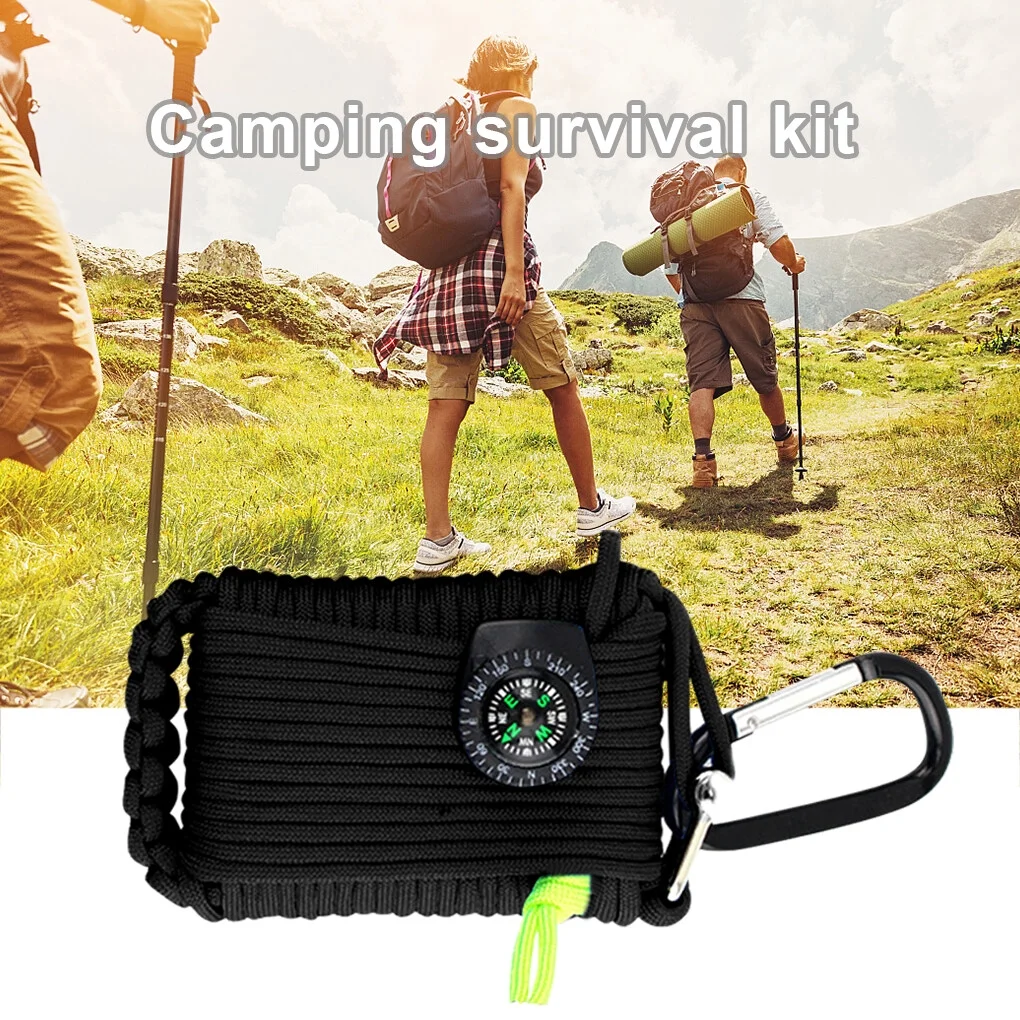 29-In-1 Outdoor Self-Help Survive Emergency Box Kit Outdoor Survival Hunting Gear Set Portable Camping Hiking Equipment Tools black