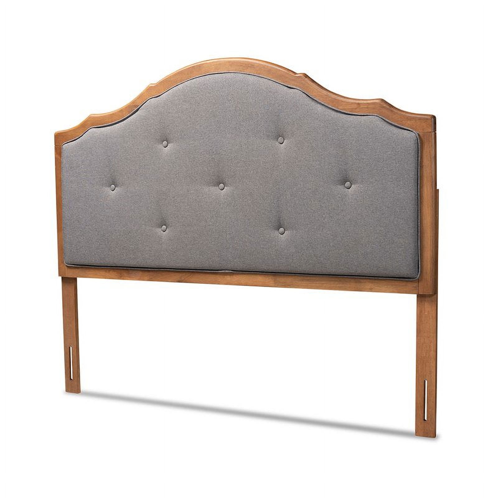Bowery Hill Traditional Wood Queen Size Arched Headboard in Gray
