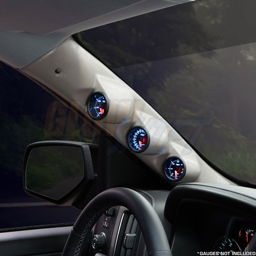 2014-2019 Chevrolet Silverado Duramax Factory Matched Tan Triple Gauge Pillar Pod
