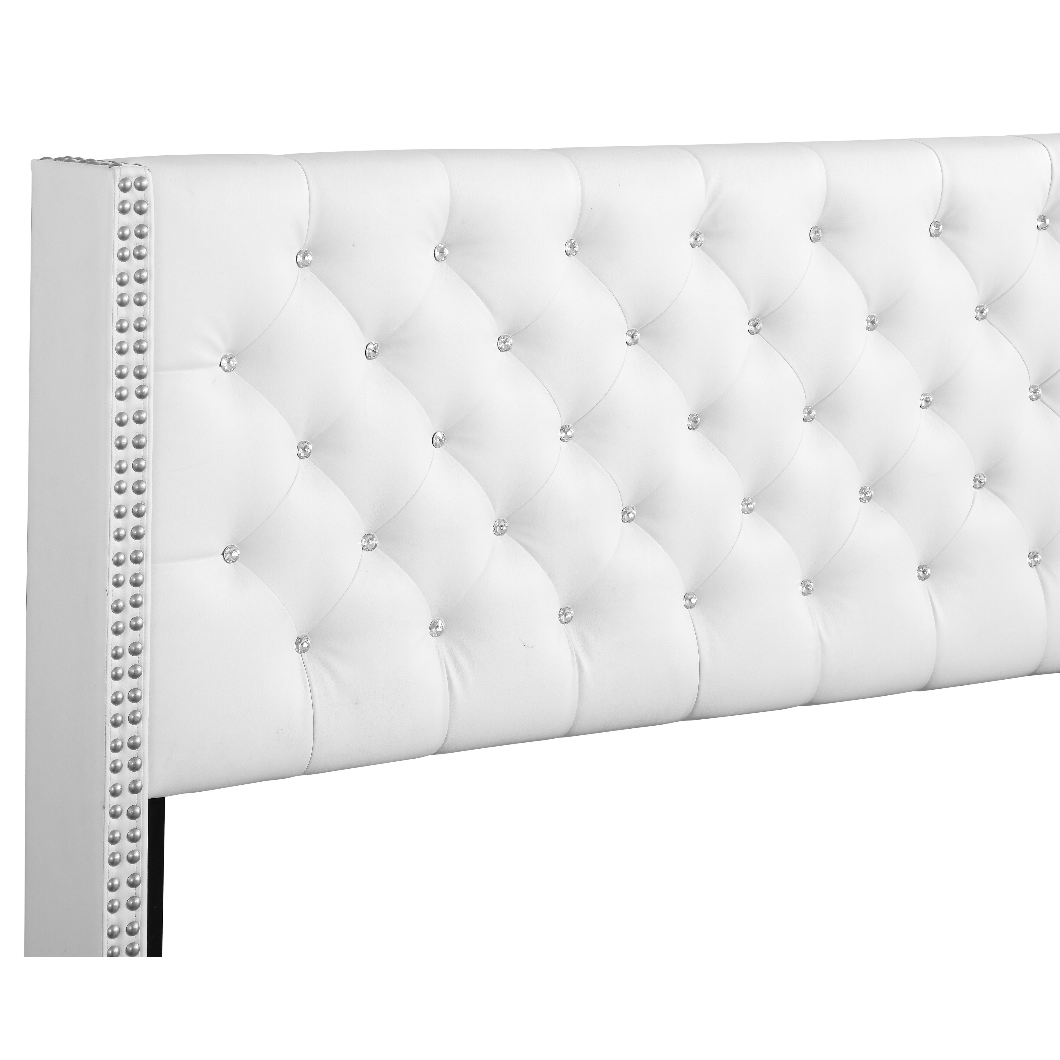 LYKE Home Full Upholstered Bed , White