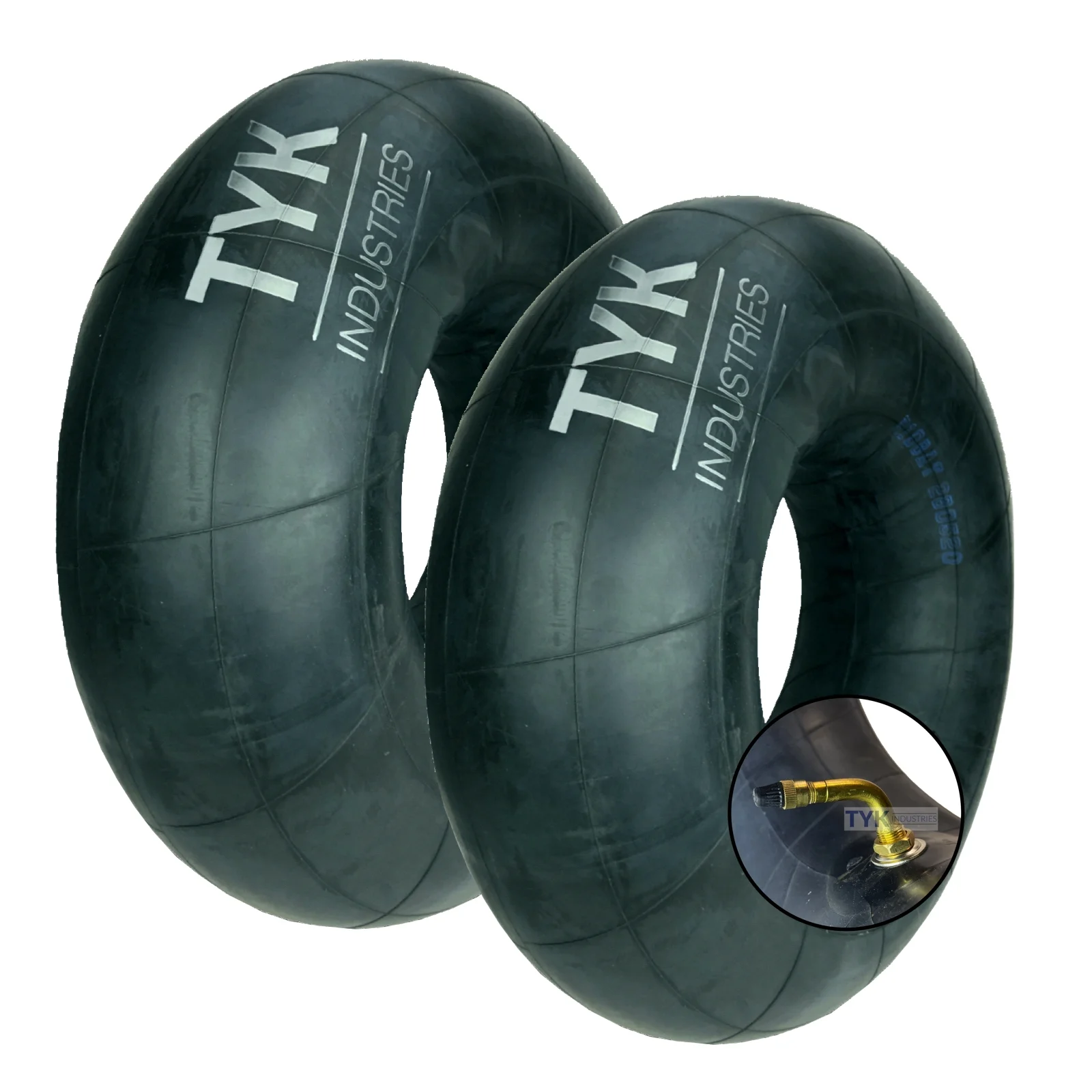 Two 6.50-10 Forklift, Trailer Tire Inner Tubes with JS2 Bent Metal Valve