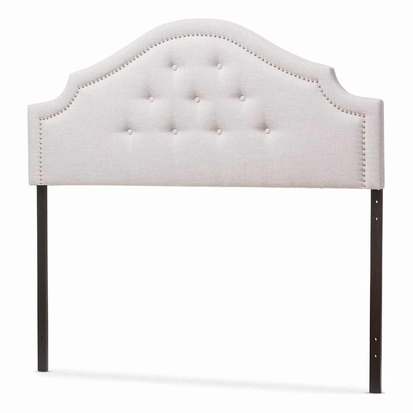 Bowery Hill Modern Fabric Upholstered Queen Headboard in Beige