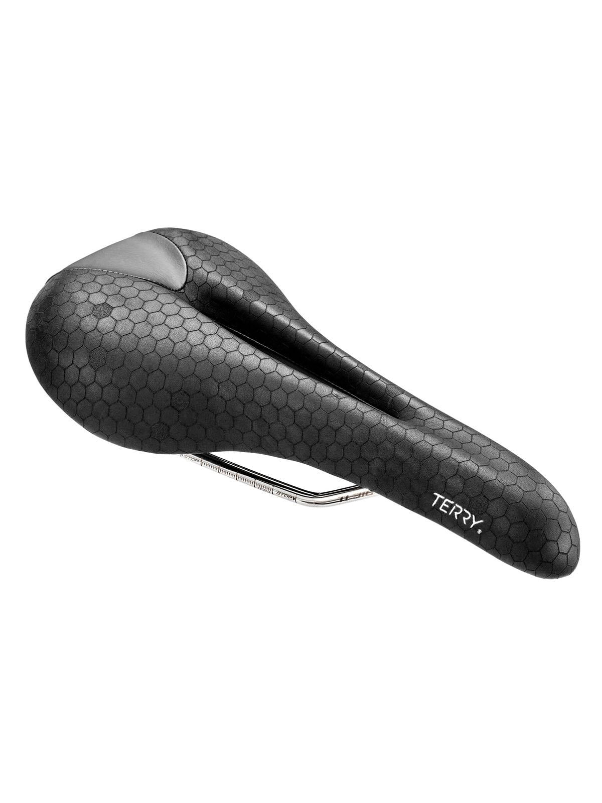 Terry Men's Fly Ti Bicycle Saddle - Comfortable Performance-Level Bike Seat - More Padding - Cut Away Through Mid-Section - Black
