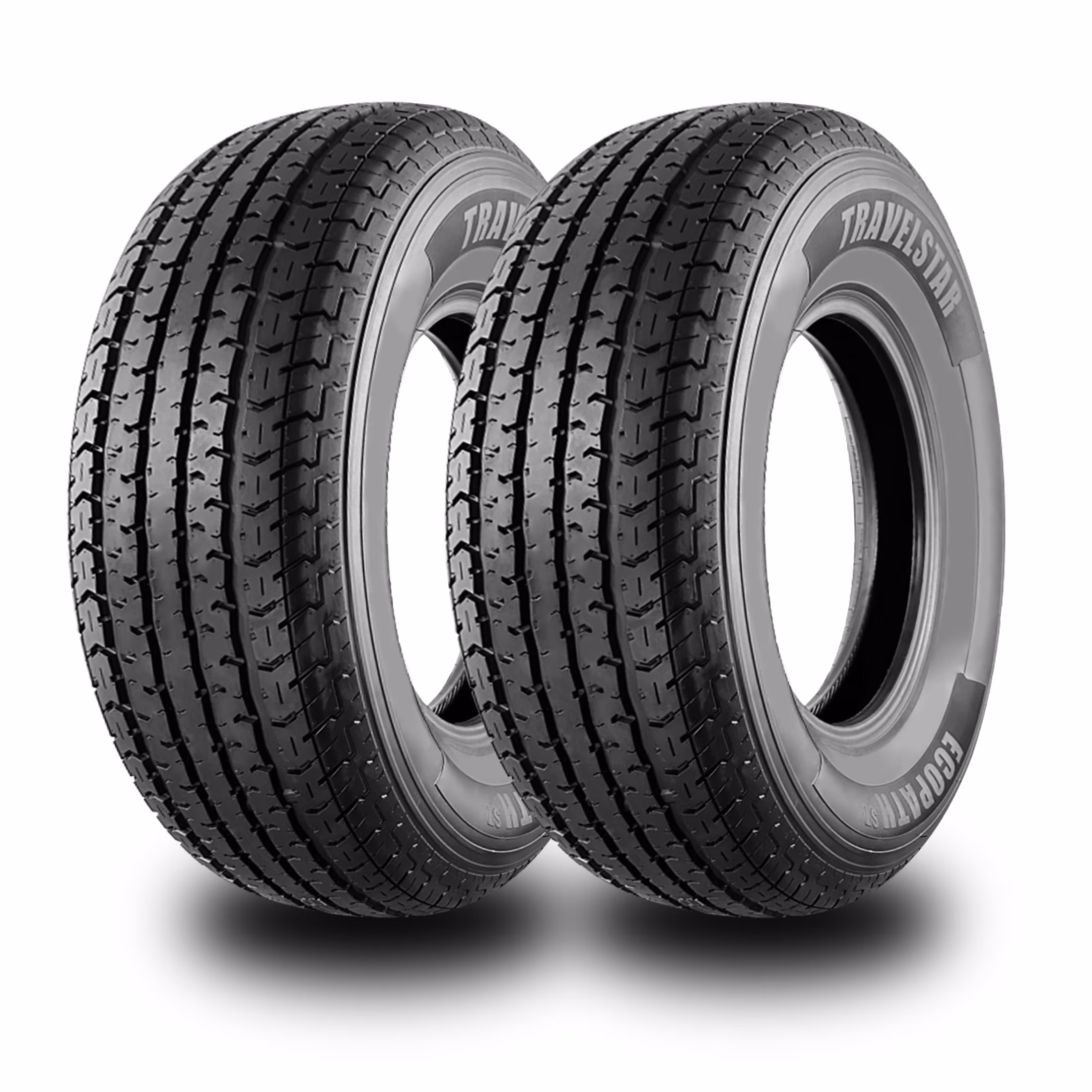 Travelstar Ecopath ST ST235/85R16 12 Ply 128M Load F Radial Trailer Tire - ST 235/85/16,Set of 2(Tire Only)