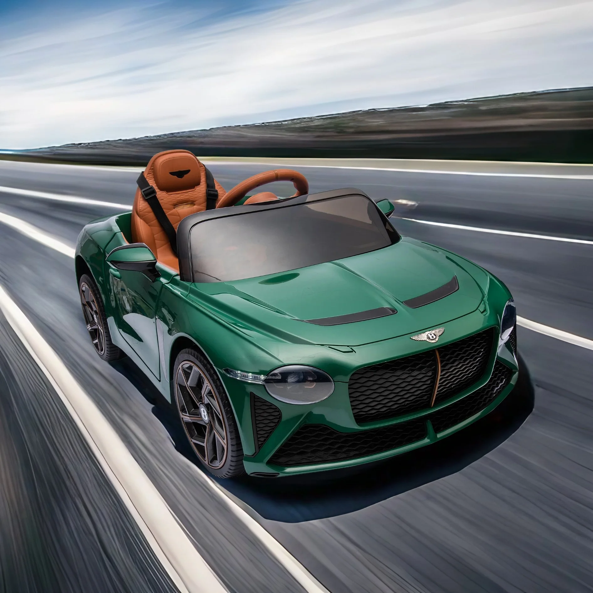 Ufurpie 12V Bentley Ride on Car for Kids，Licensed Bentley Mulsanne with 2.4G W/Parents Remote,USB,MP3 ,Bluetooth,LED light,Green