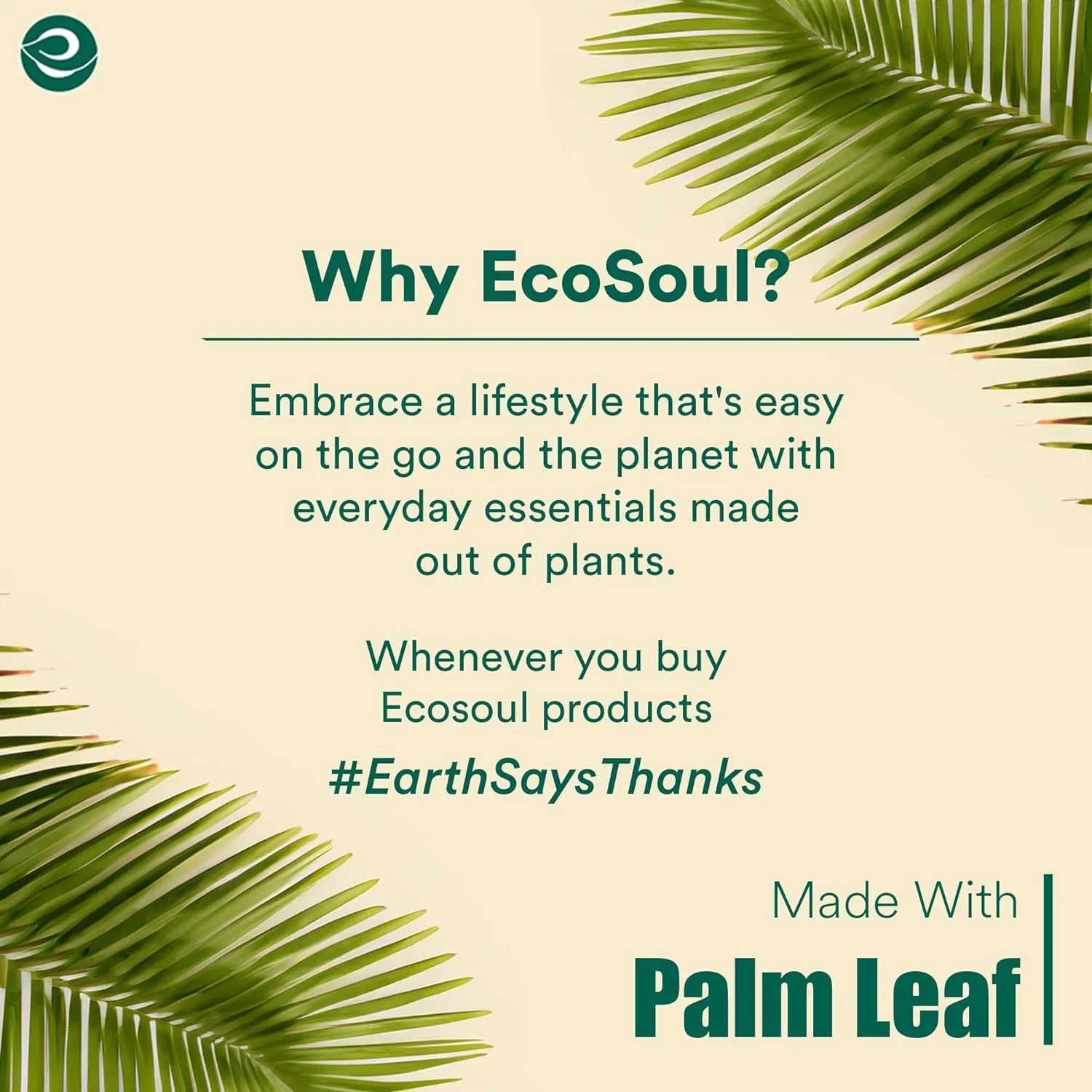 ECO SOUL 100% Compostable 5 Inch Palm Leaf Bowls, 100 Counts | Heavy Duty Bamboo Disposable Bowls | Eco-Friendly Biodegradable Bowls