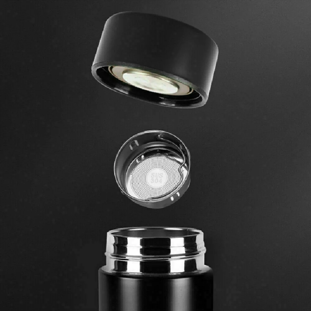 JahyElec 500 ML Vacuum Sealed Steel Thermos Insulated Coffee Cup Travel Mug LED Display(Gold)