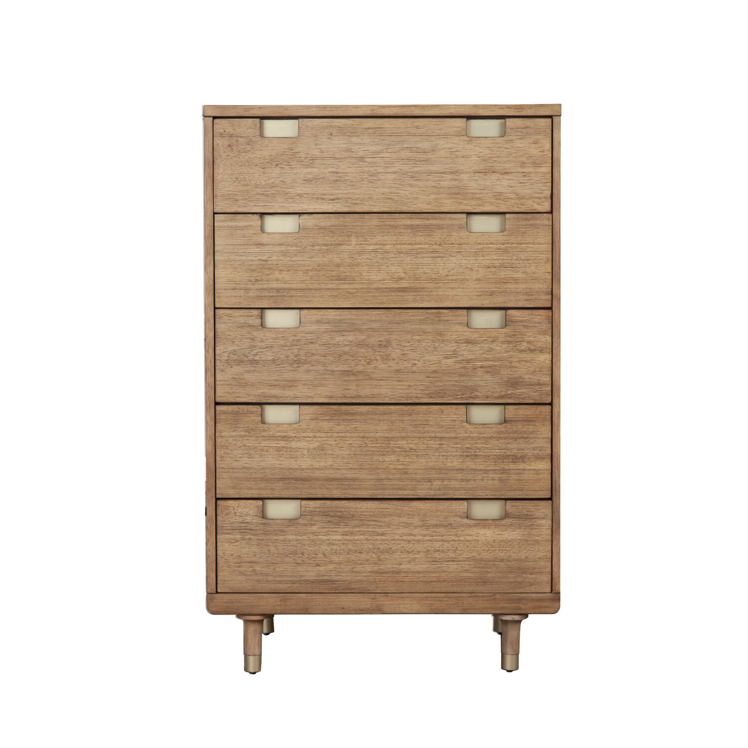 Alpine Furniture Easton Five Drawer Wood Chest in Sand (Beige)