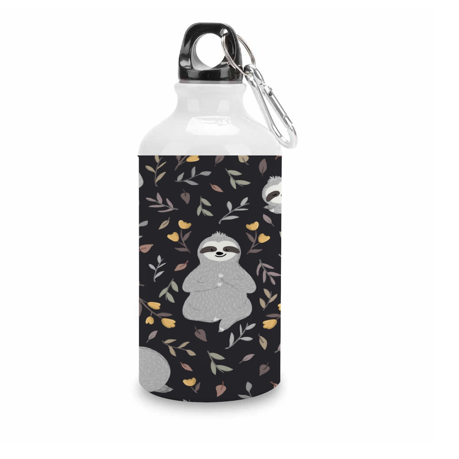 SKYSONIC 400ml Sport Aluminum Water Bottle,Cute Baby Sloths,Sport Multipack Leak Proof Easy Carry Travel Bottle with Twist Cap for Gym Hiking Camping Running Bike Outdoor