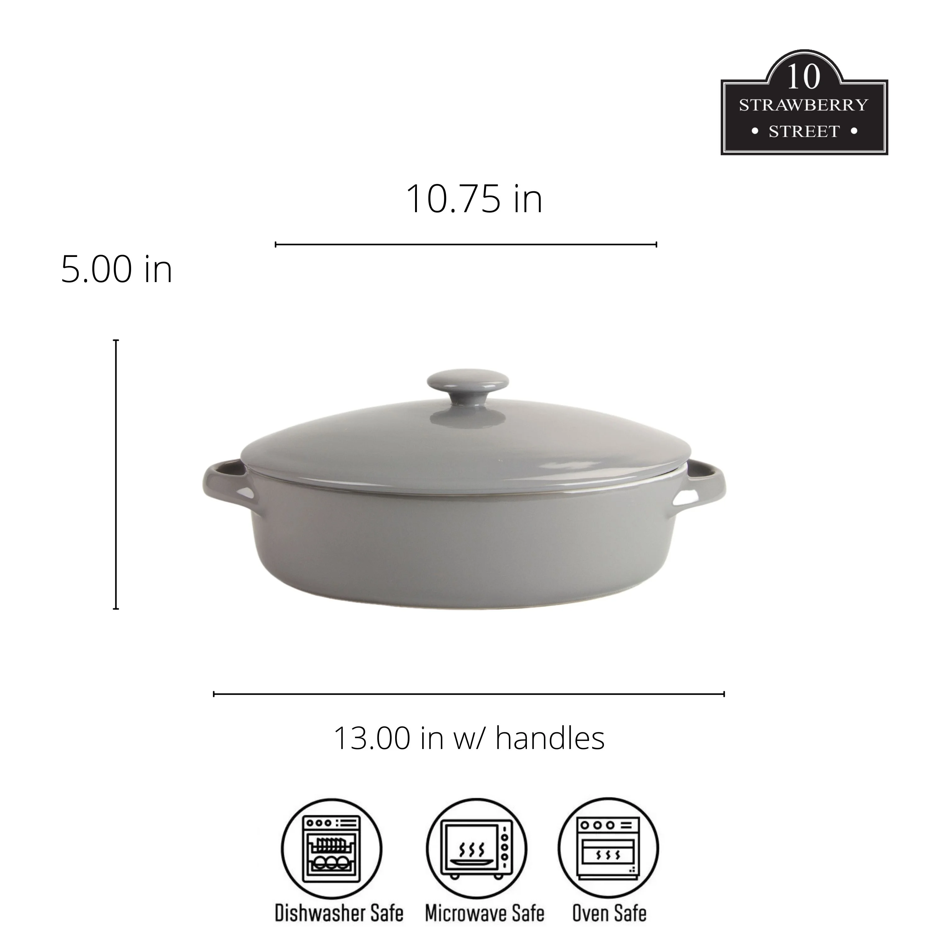 10 Strawberry Street Sienna Covered Casserole 10