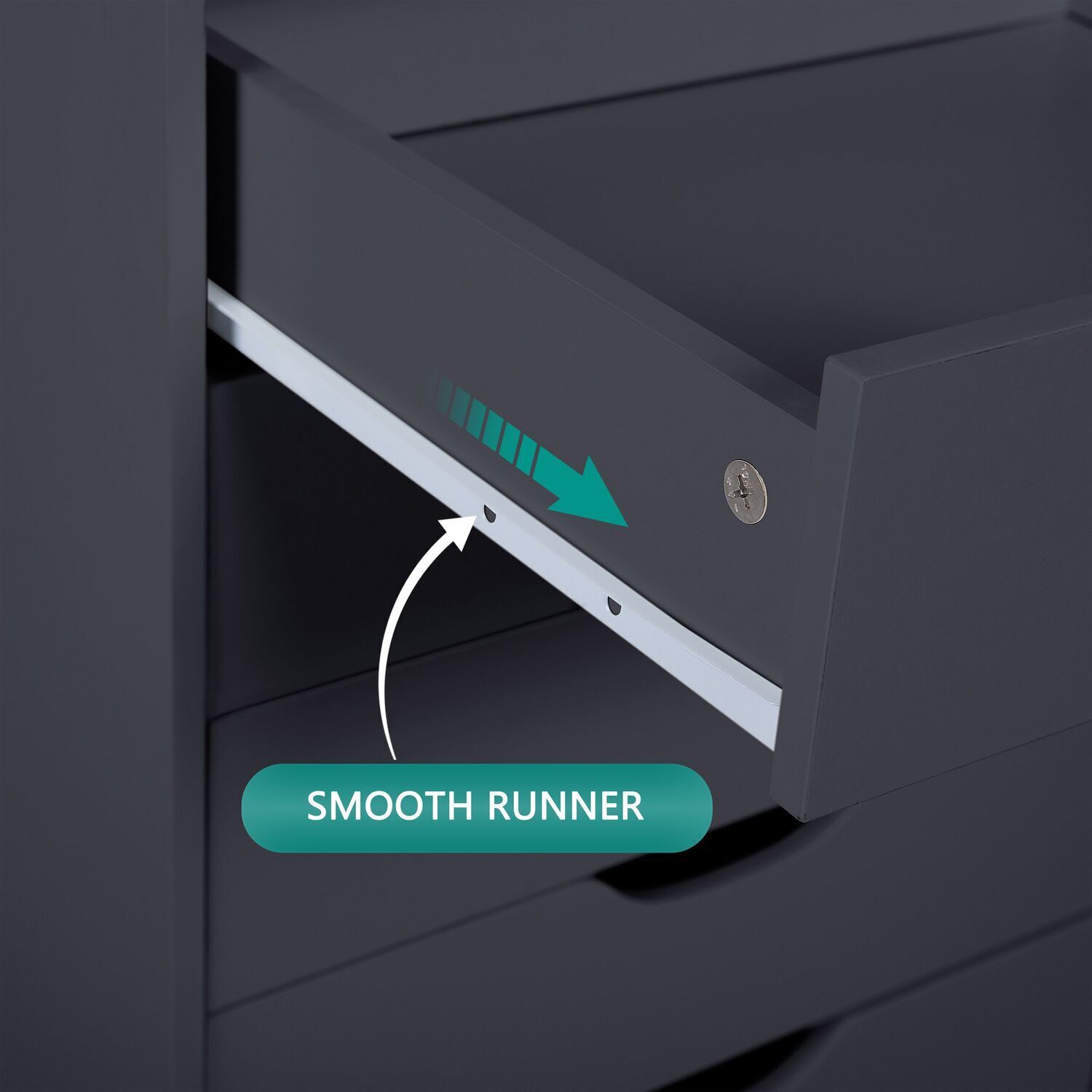 Drawer Storage Cabinet by Naomi Home-Color:Black,Size:7 Drawer