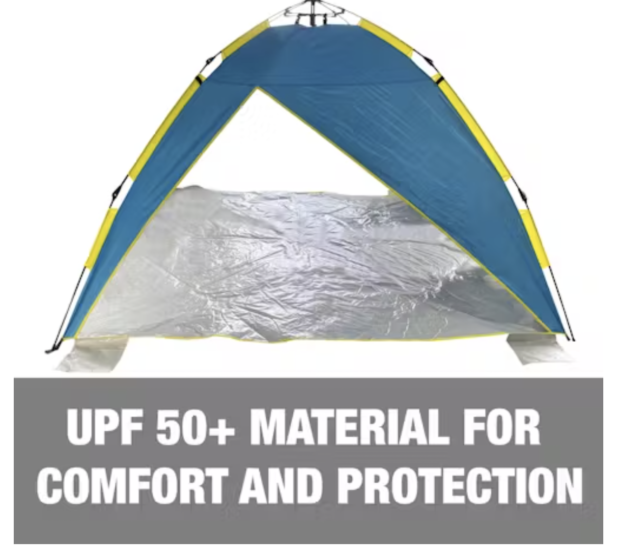 Bliss Hammocks BHT-A39-BY | Pop-Up Beach Tent W/ Carry Bag | Sun Protectant & Wind Resistant | Durable | Breathable Mesh Walls | Collapsible Design (Blue & Yellow)