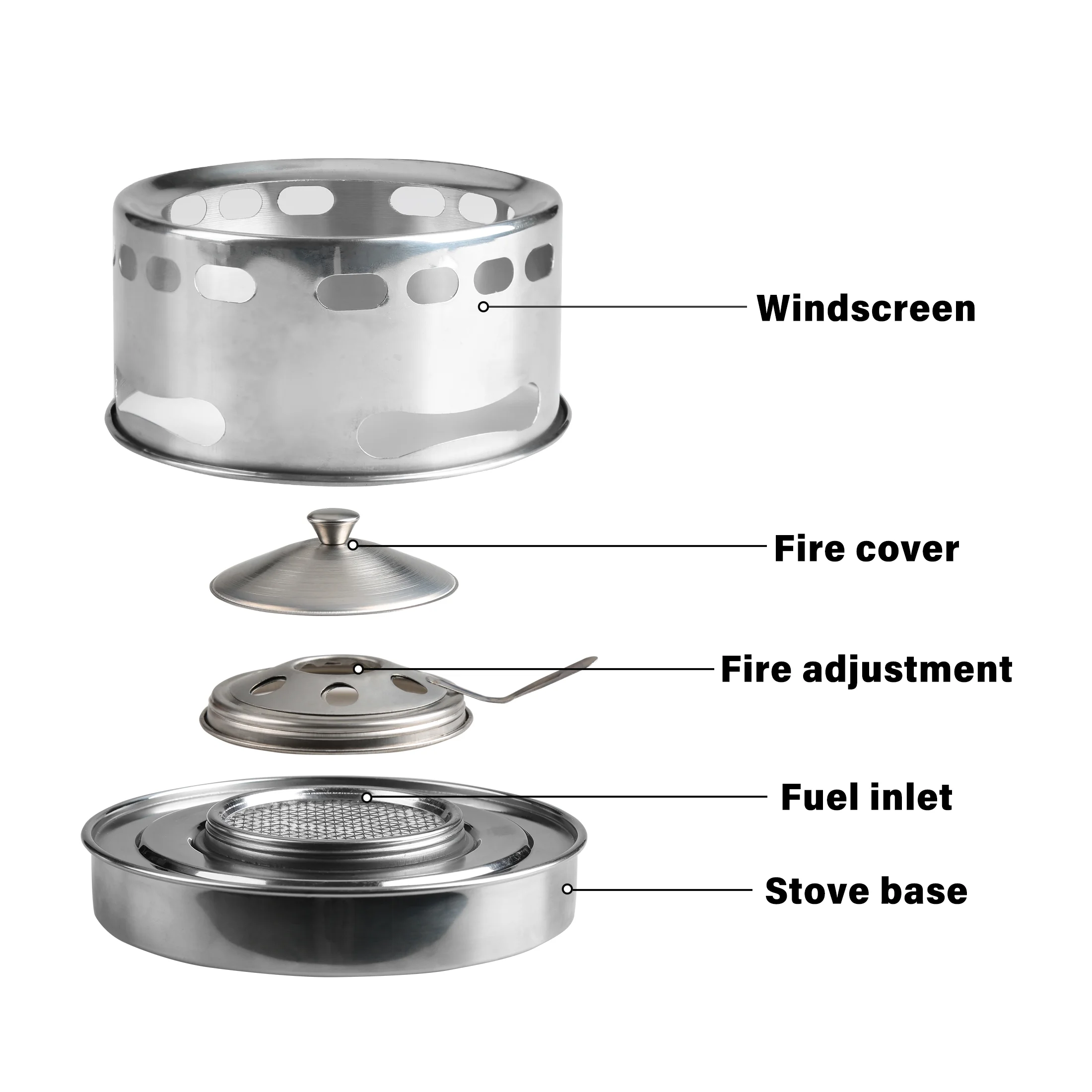 Gecheer Outdoors Stainless Steel   Portable  Furnace Adjustable Firepower Rustproof -corrosion Cooking Barbecue Camping Hiking Picnic