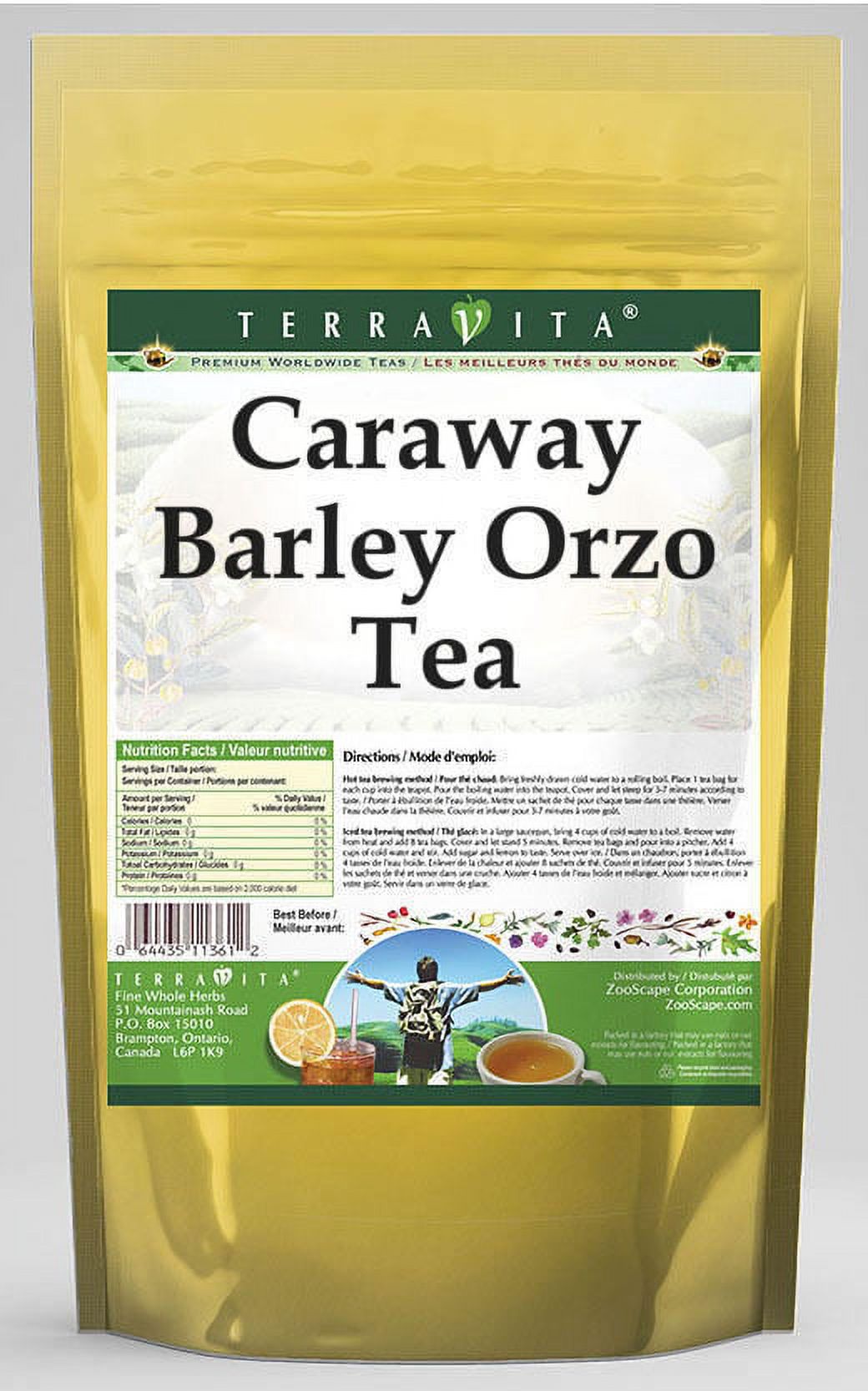 TerraVita Caraway Barley Orzo Tea, (Caraway, Barley Orzo Tea Bags, 50 Tea Bags, 1-Pack, Zin: 548518)
