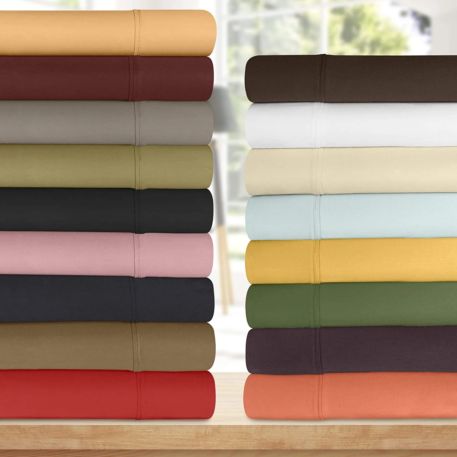 Basswood Premium 300-Thread Count Egyptian Cotton Solid Deep Pocket Sheet Set, , Beige