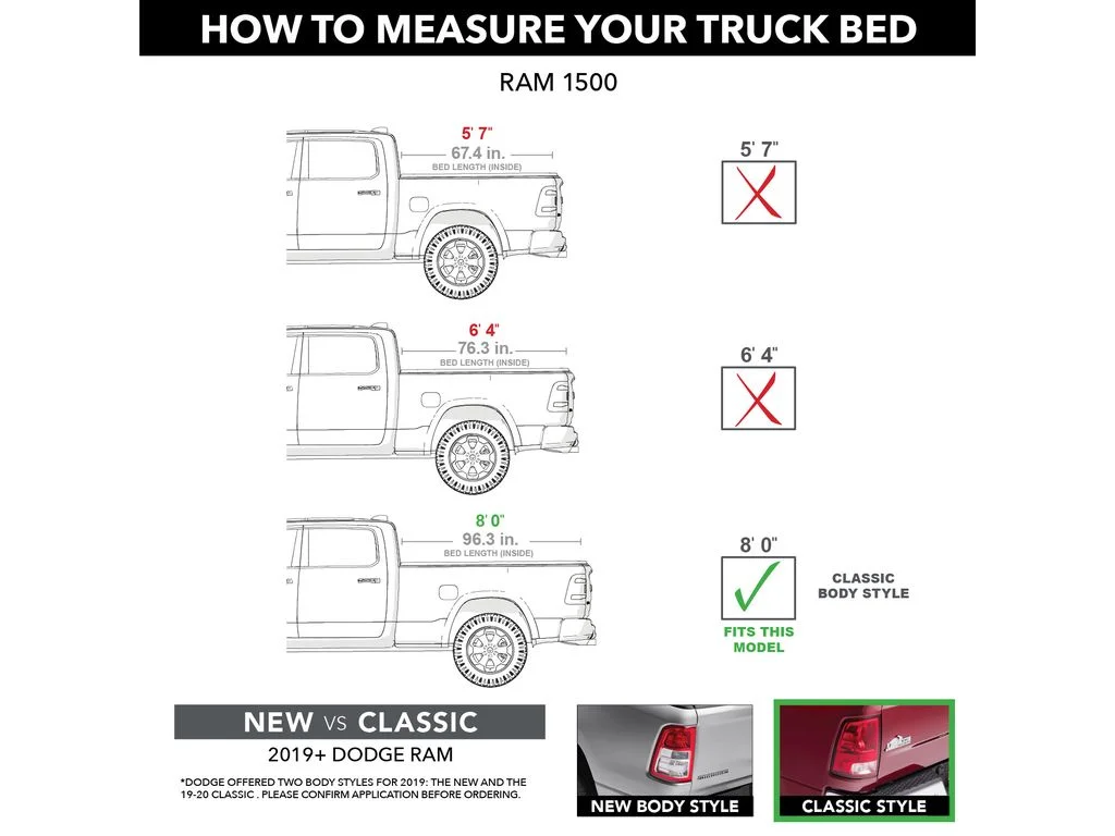 BAK by RealTruck BAKFlip G2 Hard Folding Truck Bed Tonneau Cover | 226204 | Compatible with 2002 - 2018, 2019 - 21 Classic Dodge Ram 1500, 2003-21 2500/3500 8' Bed (96