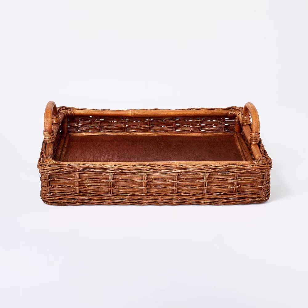 Rattan Rectangle Woven Tray - Threshold Designed with Studio Mcgee