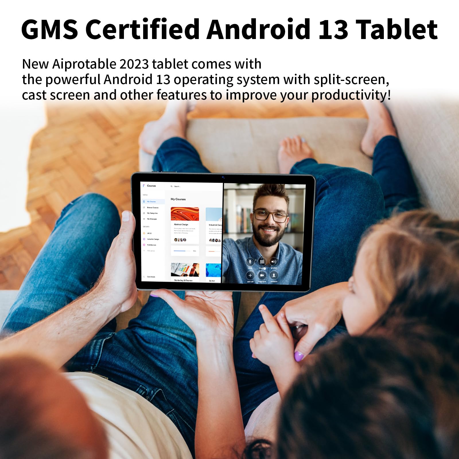 COLORROOM 10.1 inch Tablets with 8GB RAM 128GB ROM 1TB Expand, Android 13 Tablet, 1280x800 IPS Touch Screen, Quad-Core Processor, 6000mAh Battery, Dual Camera, WiFi 6 Blue