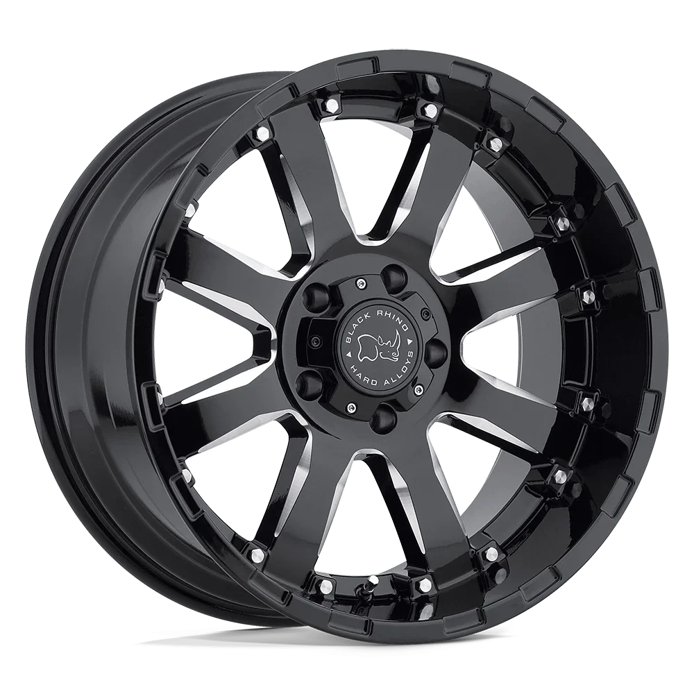 Black Rhino SIERRA 18x9  5x150 +12 GLOSS BLK W/ MILLED SPOKES Wheel Rim (QTY: 1)