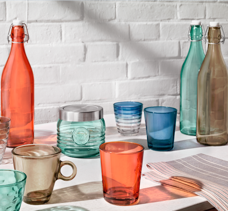 Bormioli Rocco 33.75oz Swing Top Giara Glass Bottle | Sky Blue