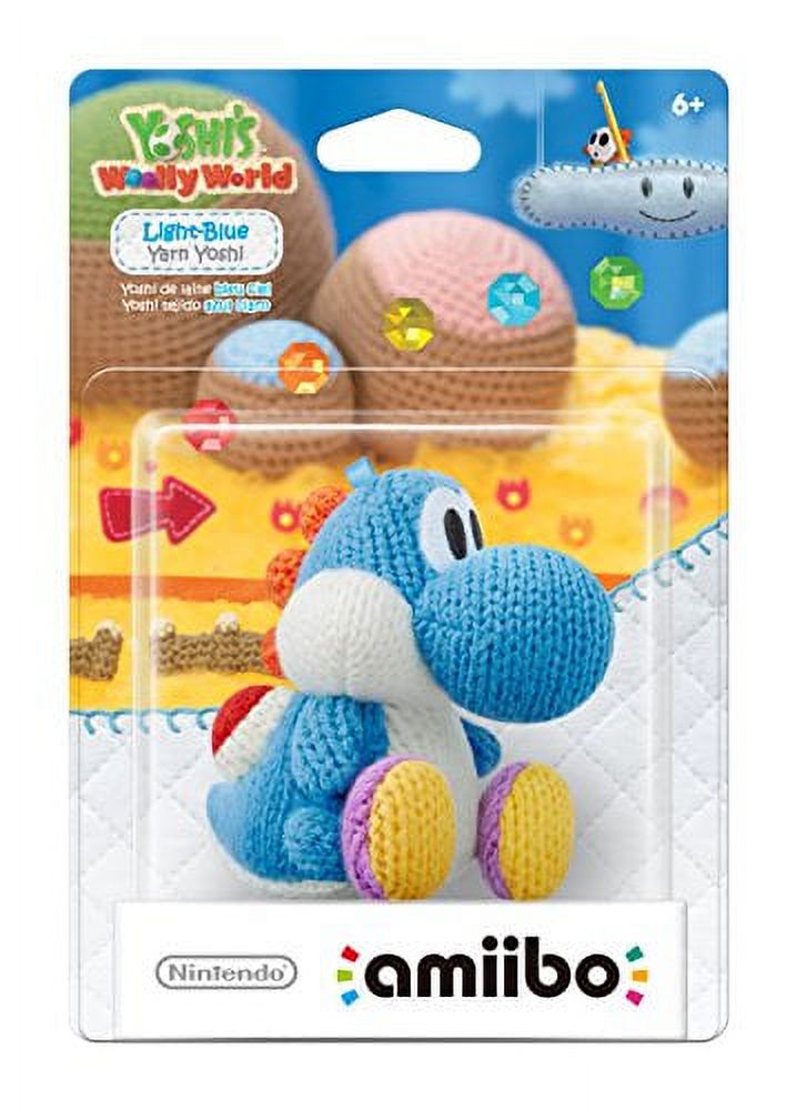 Light Blue Yarn Yoshi Amiibo (Yoshi's Woolly World Series)