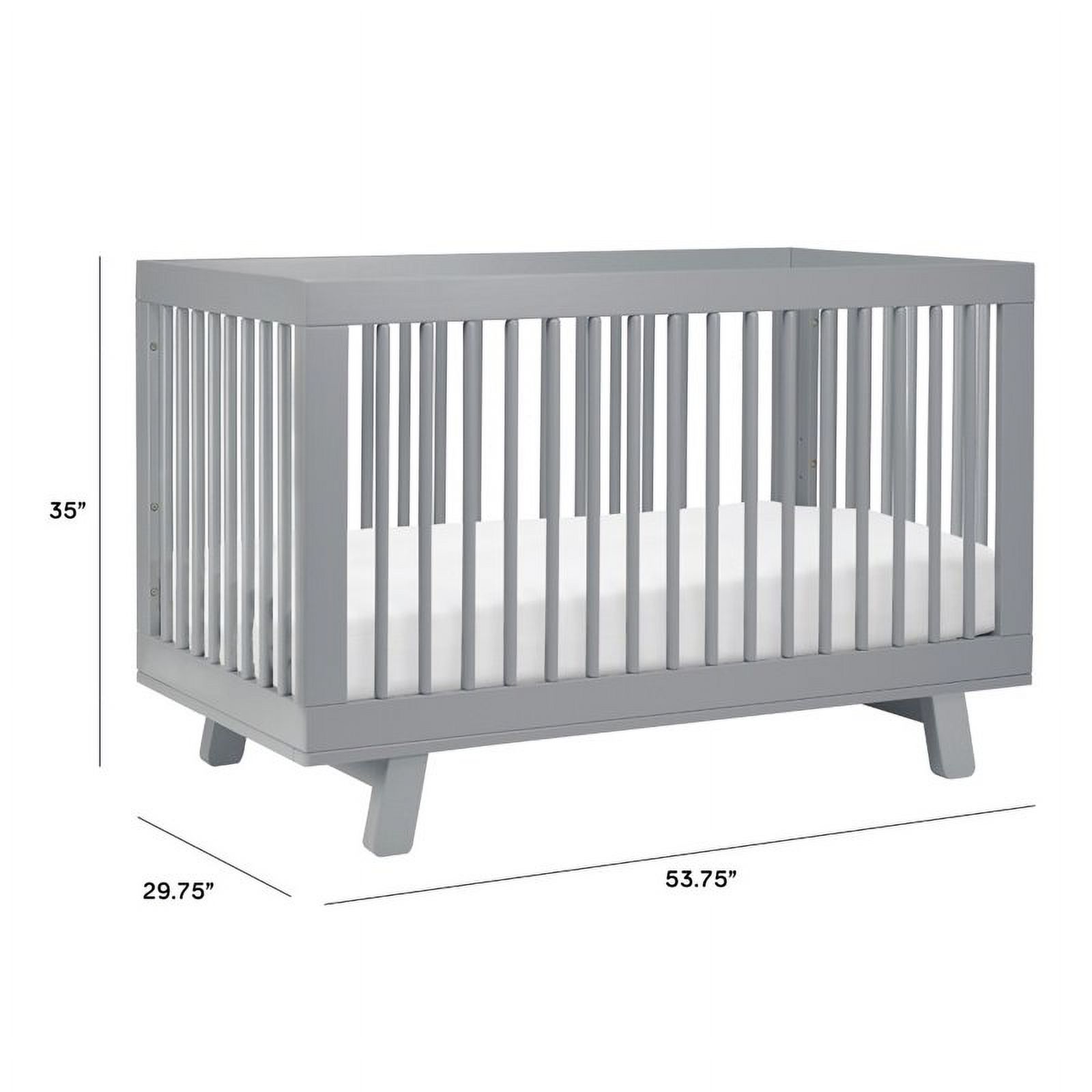 Babyletto Hudson 3-in-1 Convertible Crib with Toddler Rail, Grey