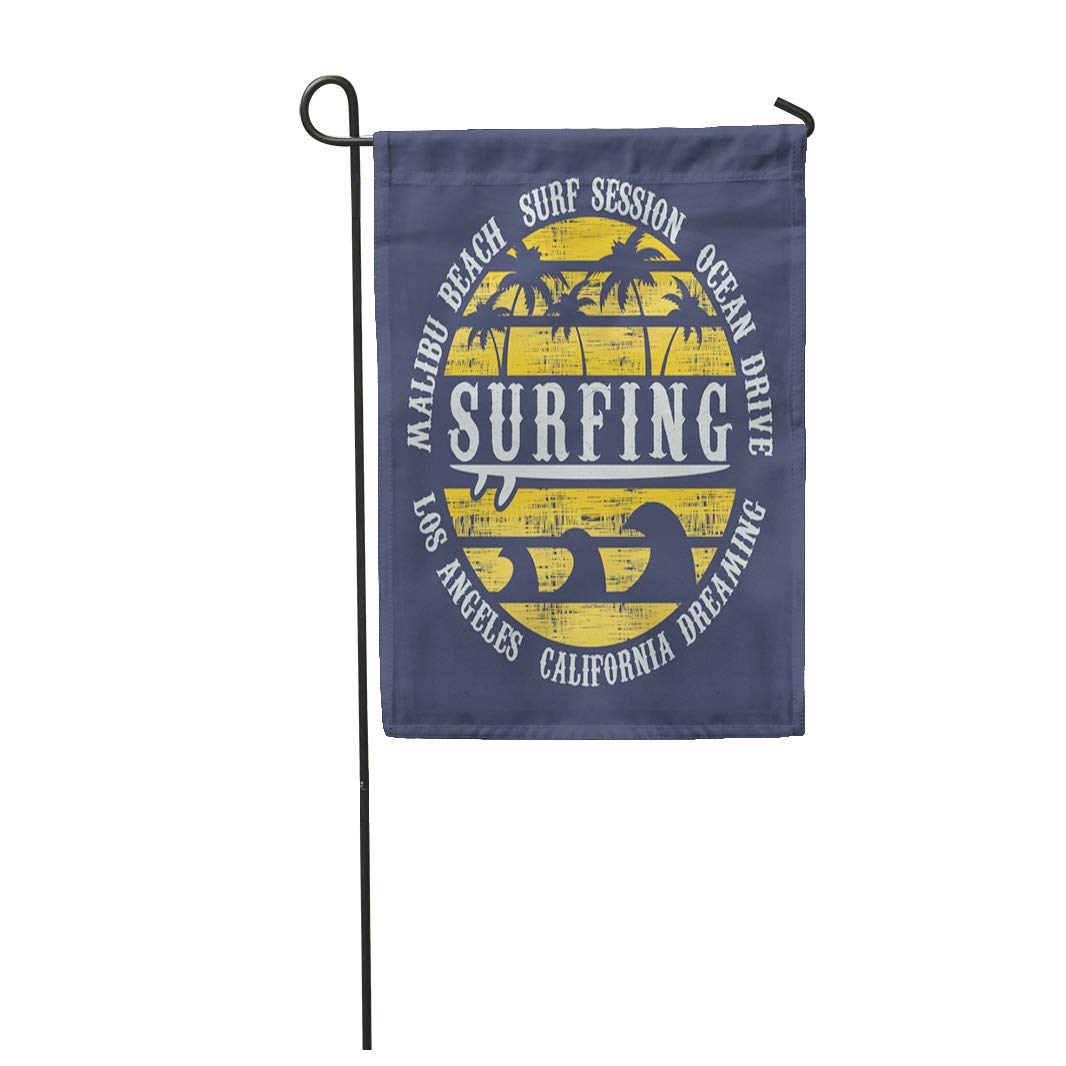 KDAGR Surf and Surfing in California Malibu Beach Vintage Garden Flag Decorative Flag House Banner 28x40 inch