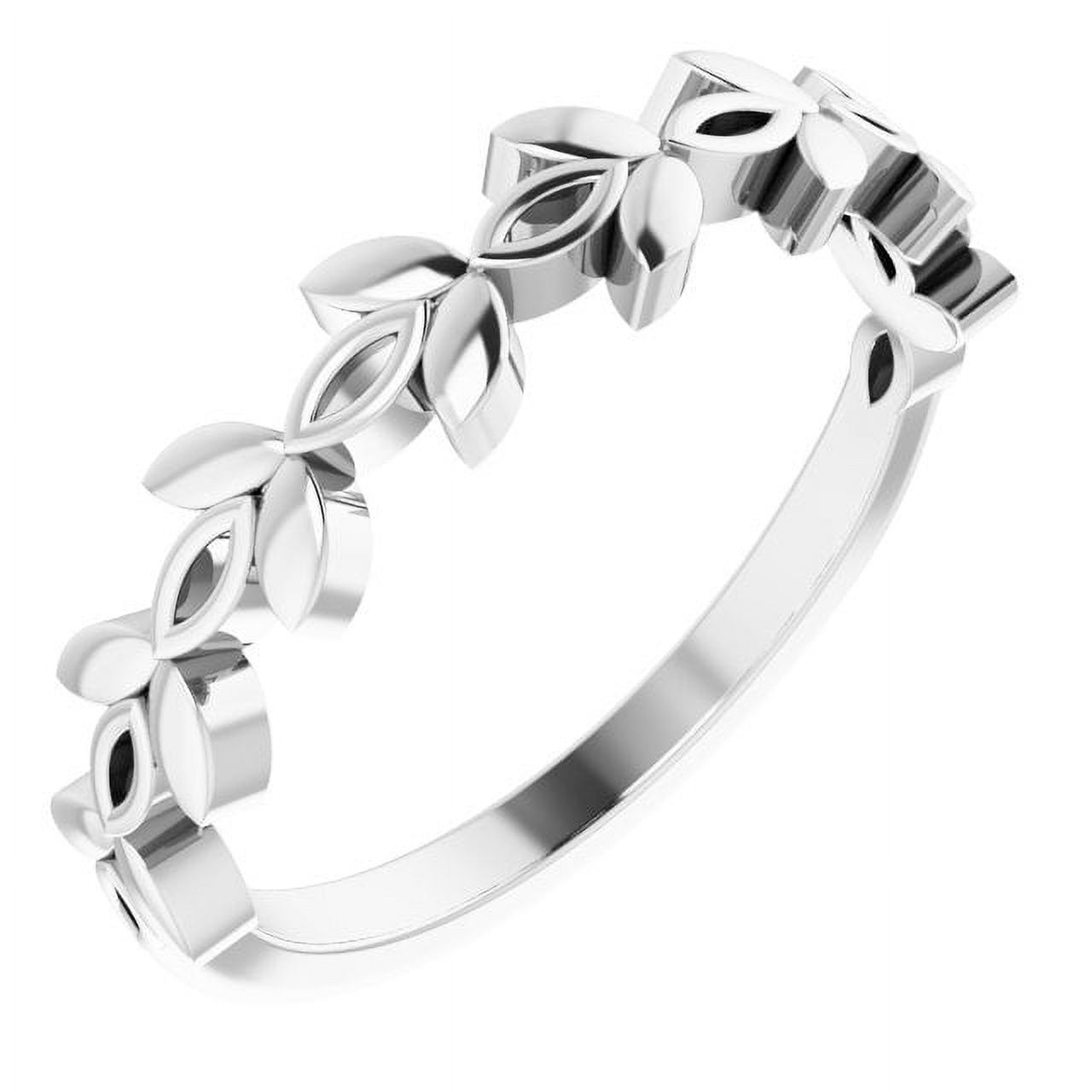 Sterling Silver Stackable Floral Ring 51961:105:P