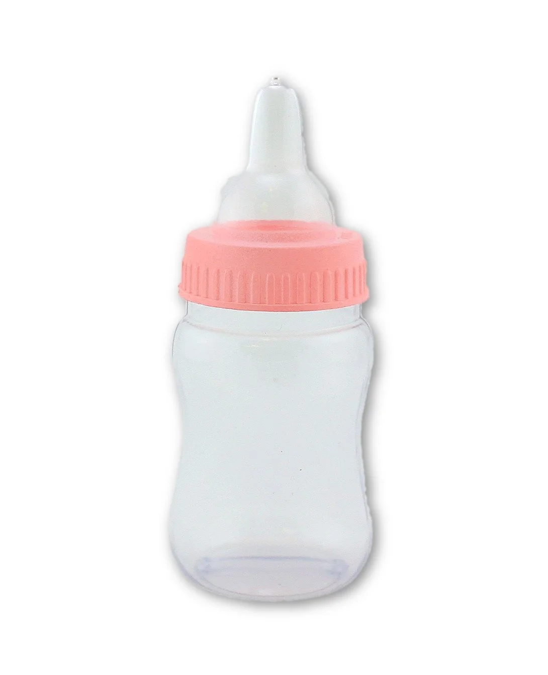 4.25 inch Fillable Plastic Mini Baby Bottles Pink Cap 24 Pieces Baby Shower Shower Favors