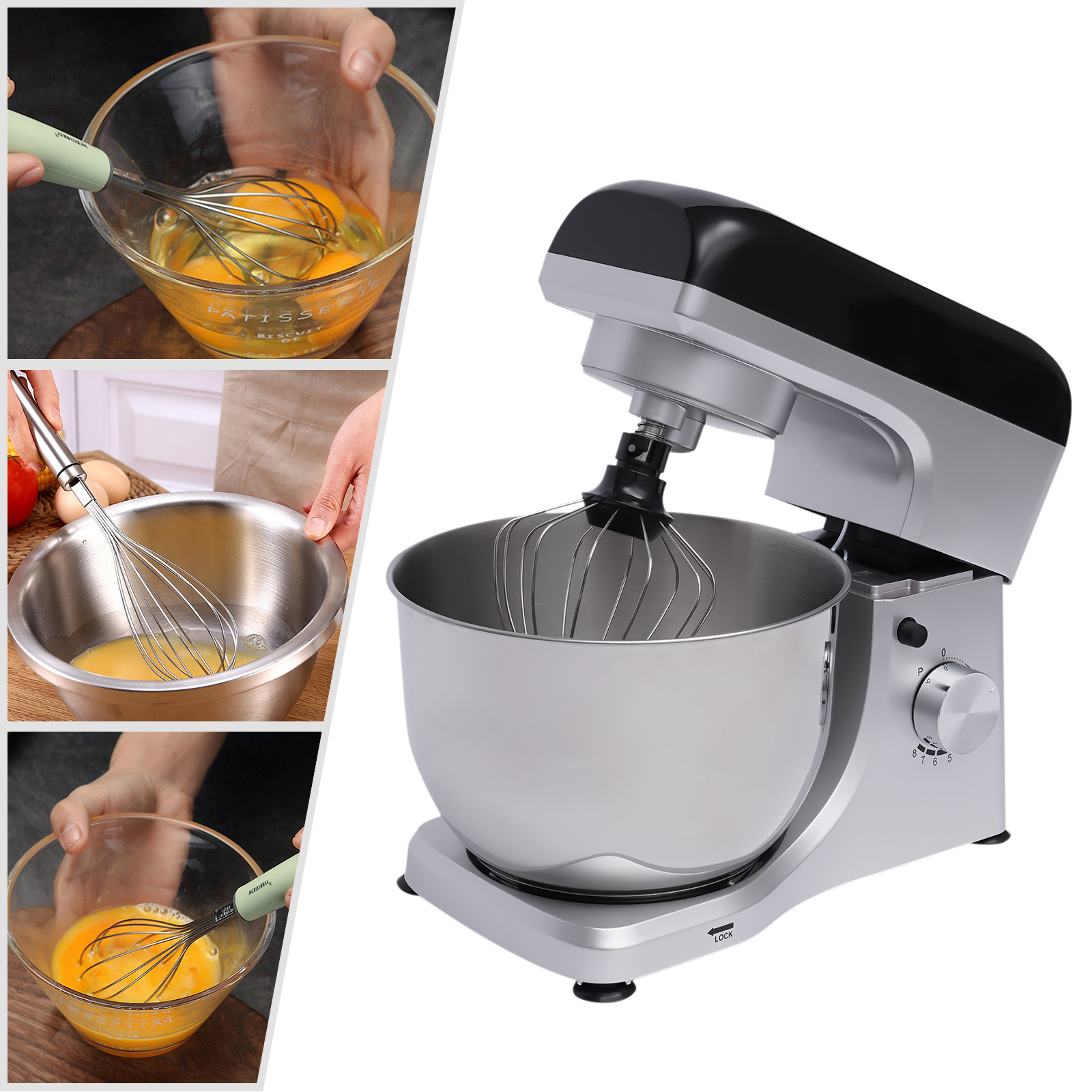 TOOL1SHOoo Electric Stand Mixer Speed Adjustable Bread Dough Cream Mixing Tool Kit 1000W