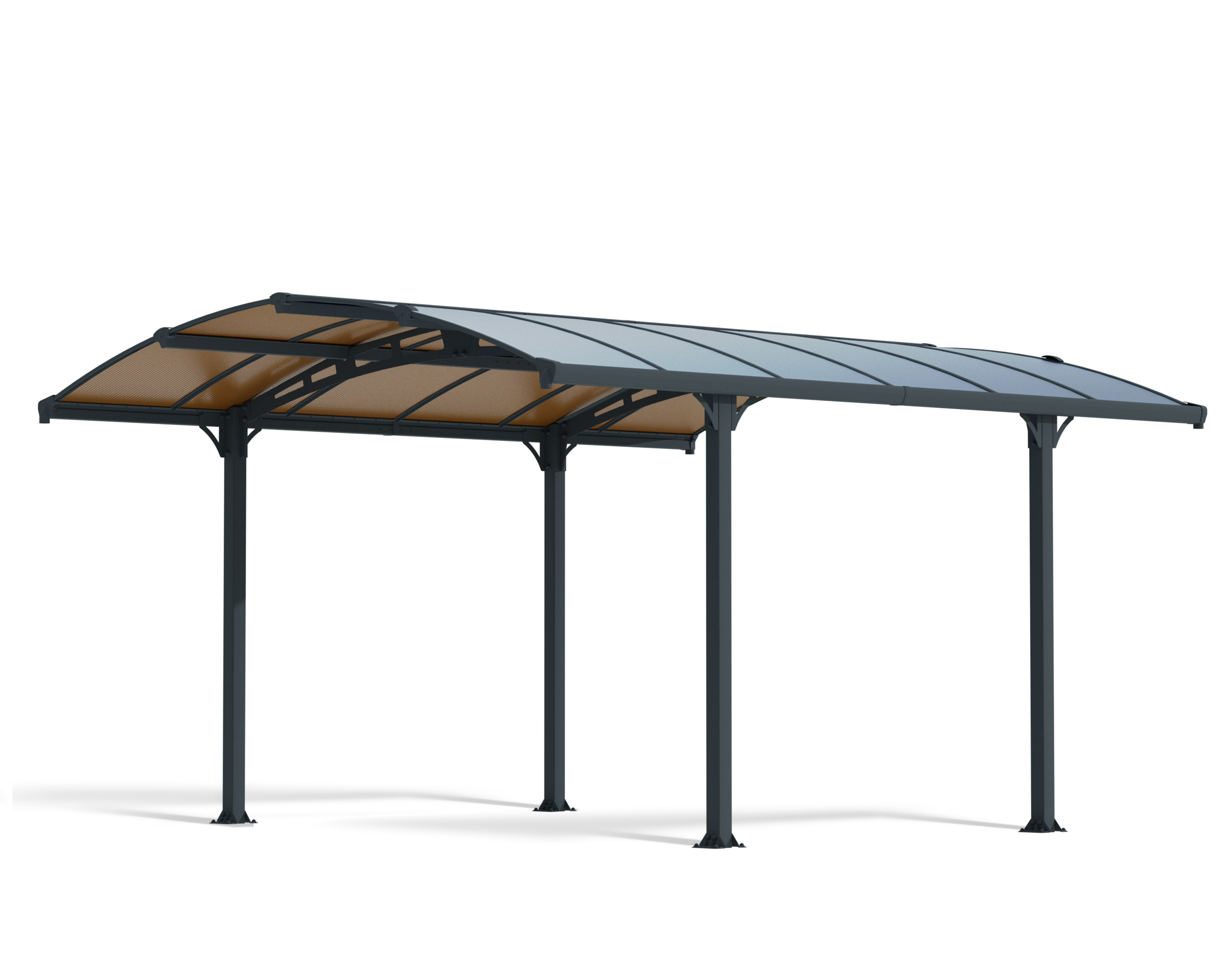 Palram - Canopia Tucson 4300 12' x 14' Polycarbonate/Aluminum Gazebo - Gray/Bronze