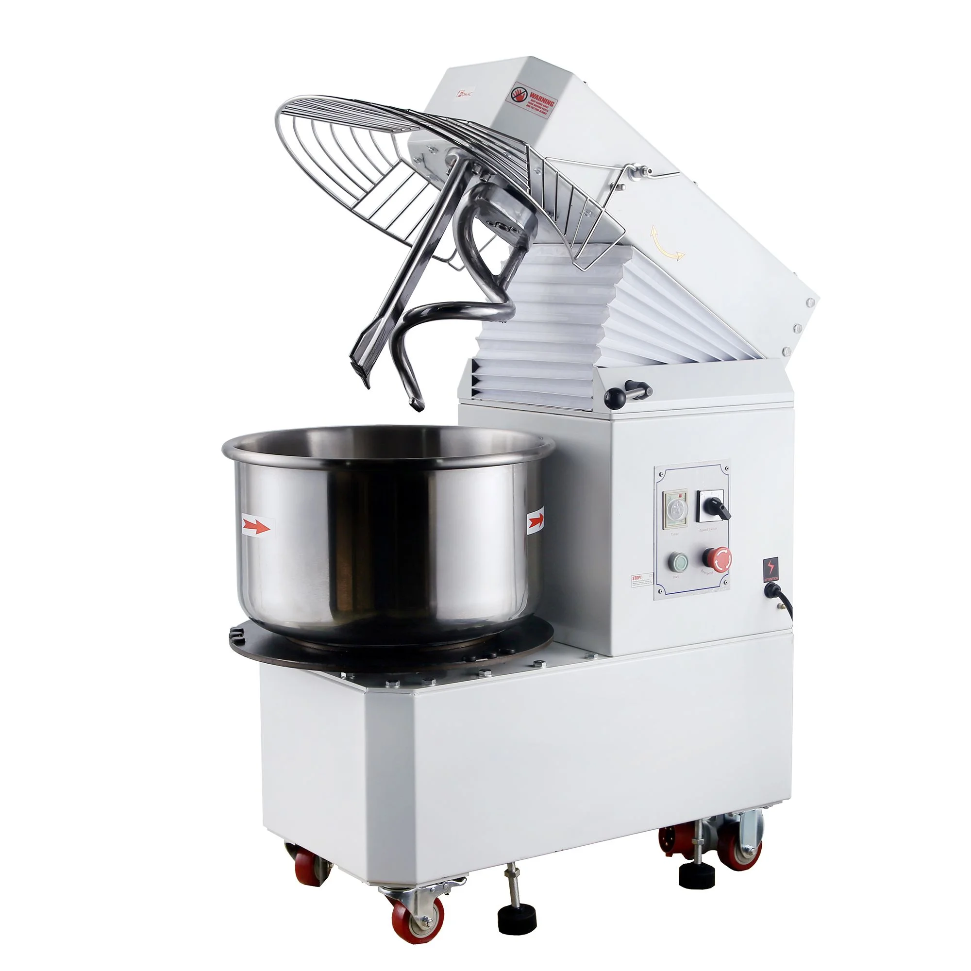 Hakka Commercial Dough Mixers 20 Quart Stainless Steel 2 Speed Rising Spiral Mixers-HTD20B(220V/60Hz,3 Phase)