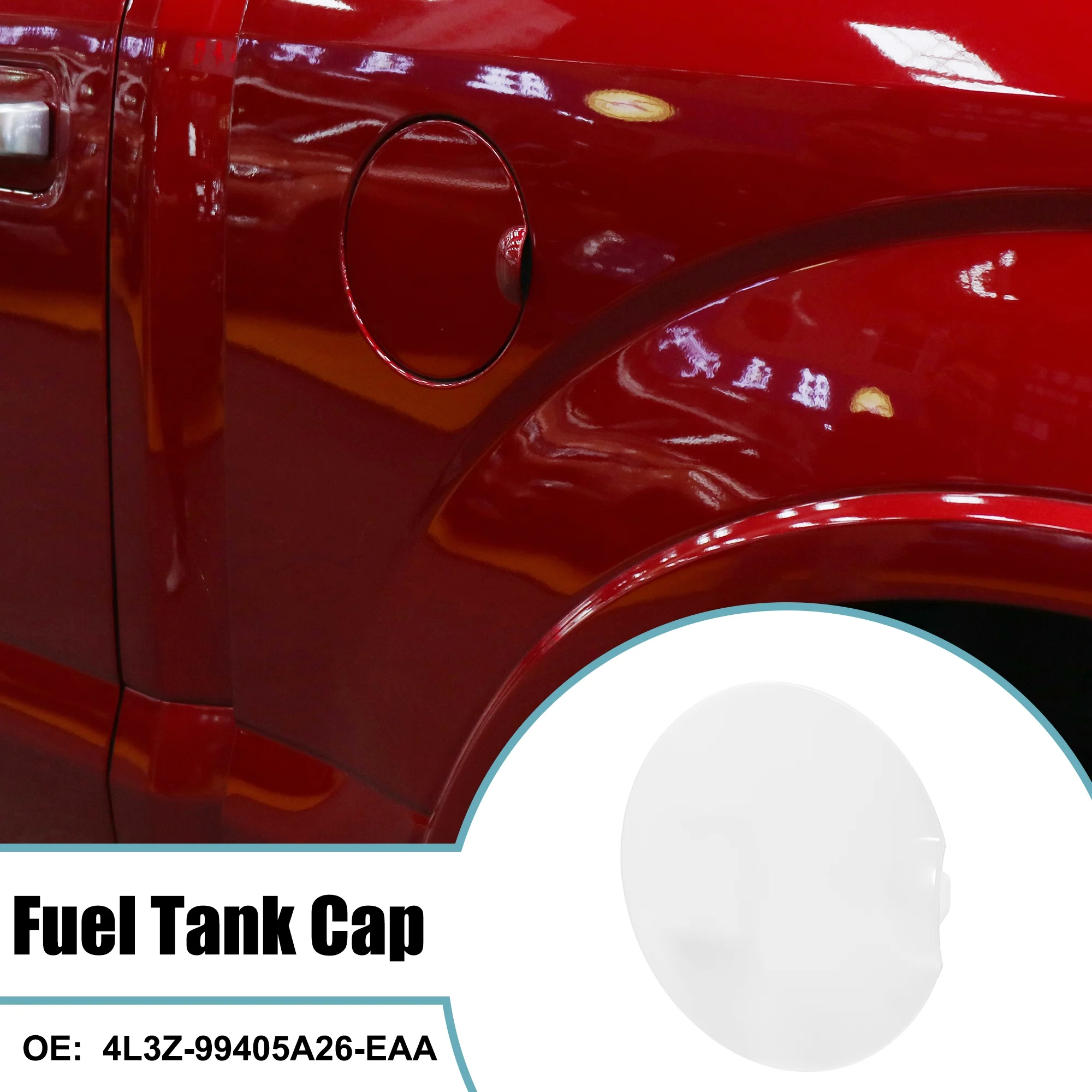 Unique Bargains Replace 4L3Z-99405A26-EAA Car White Engine Oil Fuel Tank Cap Filler Gas Cap for Ford F-150 04-08 White