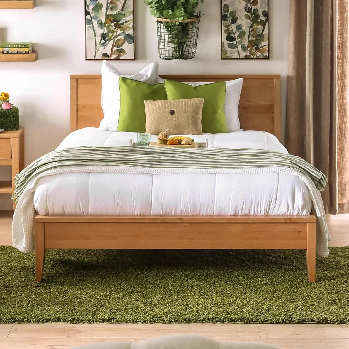 Modern Light Oak Solid Wood Queen Bedroom Set 5pcs FOA FOA7602 Willamette