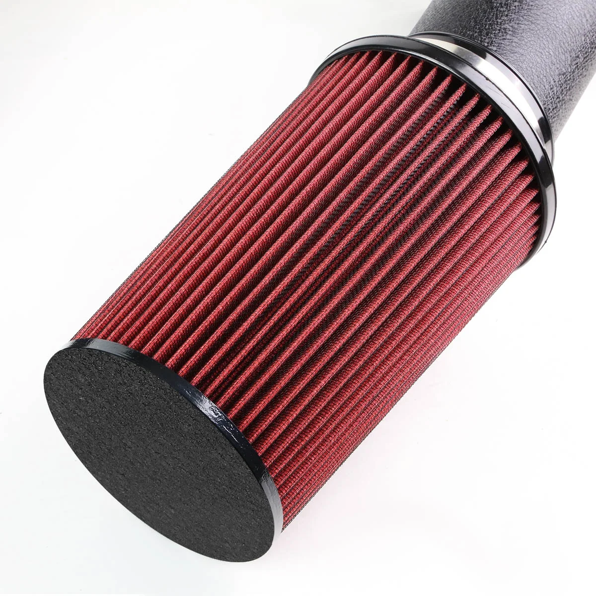 DNA Motoring AIP-2-HS-DAKOTA97V8-BKBK For 1997 to 1999 Dodge Dakota Durango 5.2L 5.9L Black Wrinkle Aluminum Cold Air Intake Pipe + Heat Shield + Filter 98