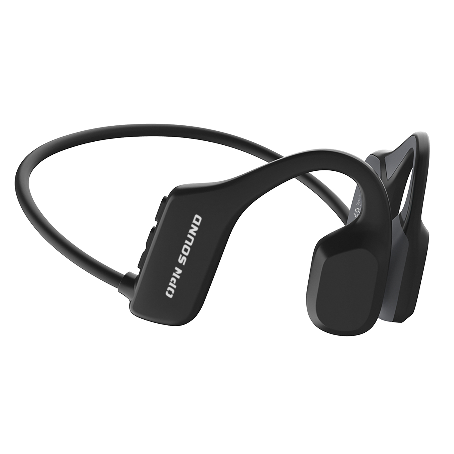 OPN Sound Mezzo Bluetooth Bone-Conduction Neckband Headphones with Microphone, Black, OS2000BK